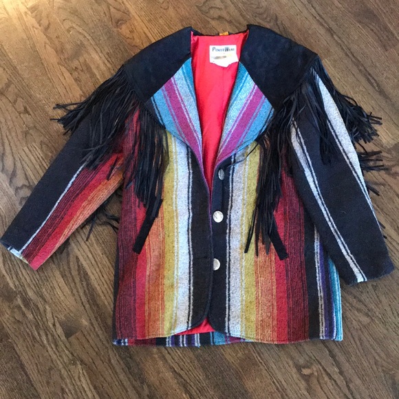 Pioneer Wear Jackets & Blazers - Vintage Mexican Serape Blanket Coat🌵